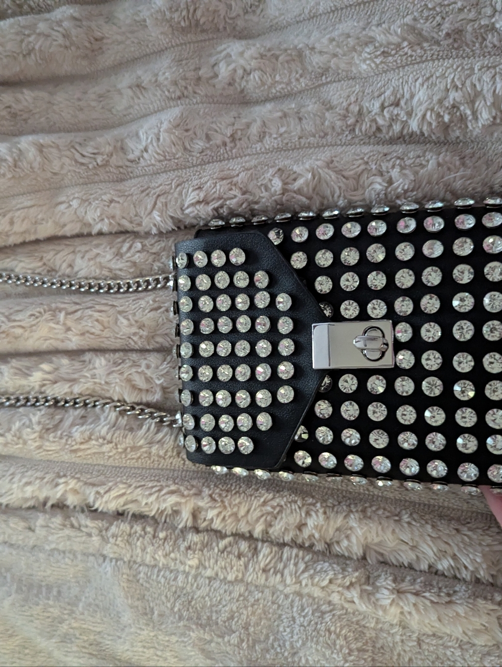 Source Unknown Black Crystal-Embellished Chain Crossbody - Picture 3 of 3